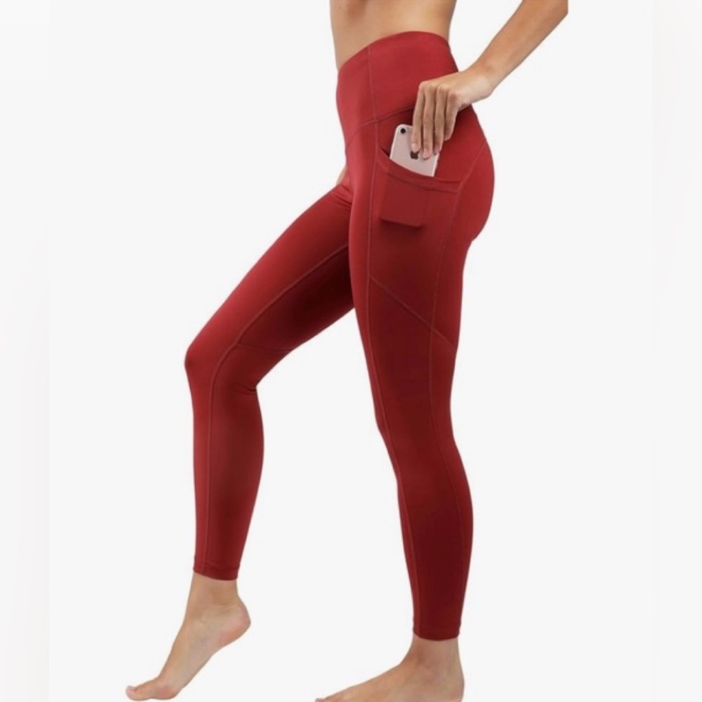90 degree by reflex rust red yoga full length leggings size medium